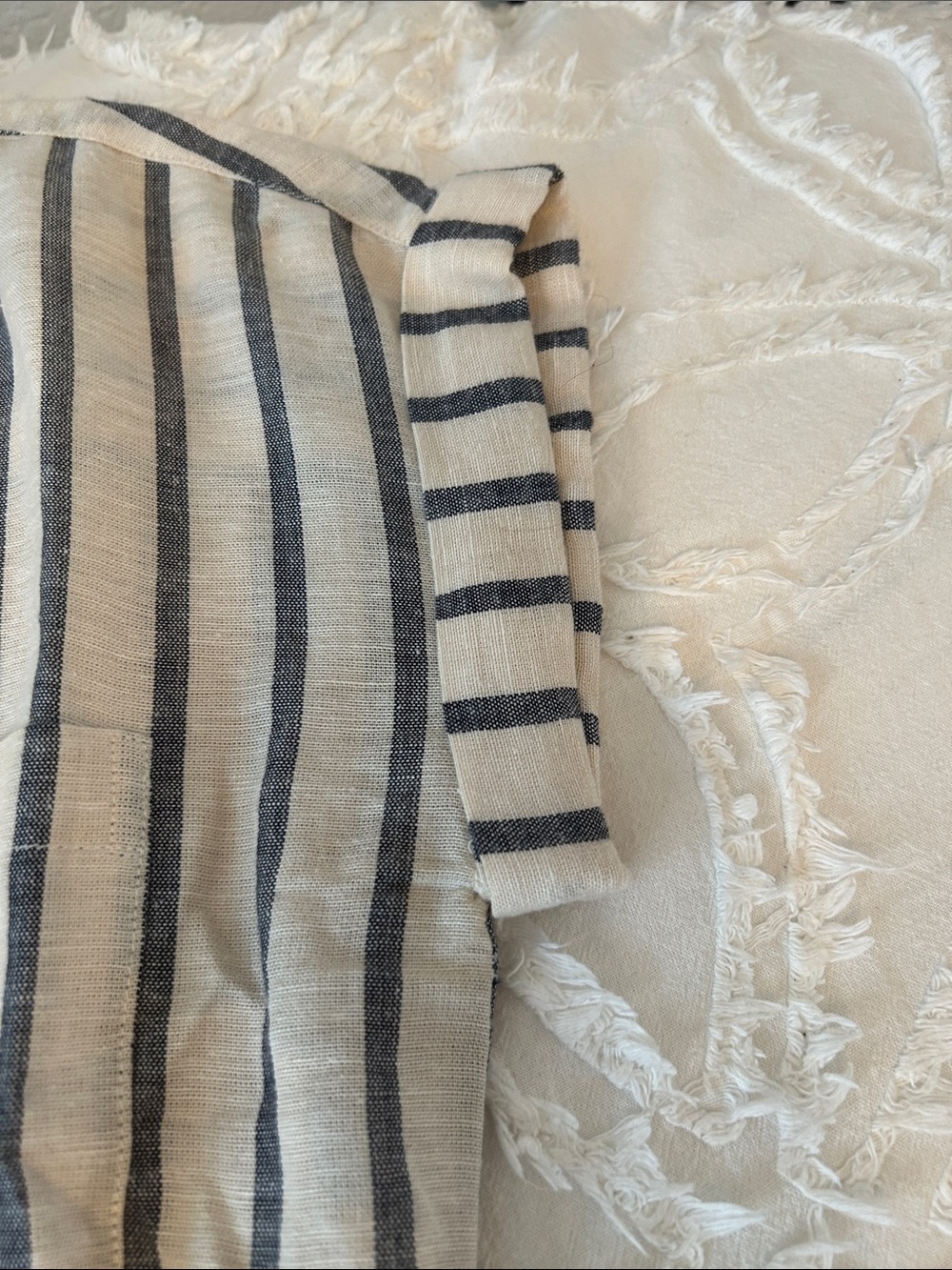 Japna Beige and Navy Striped Shirt Dress - Picture 3 of 8